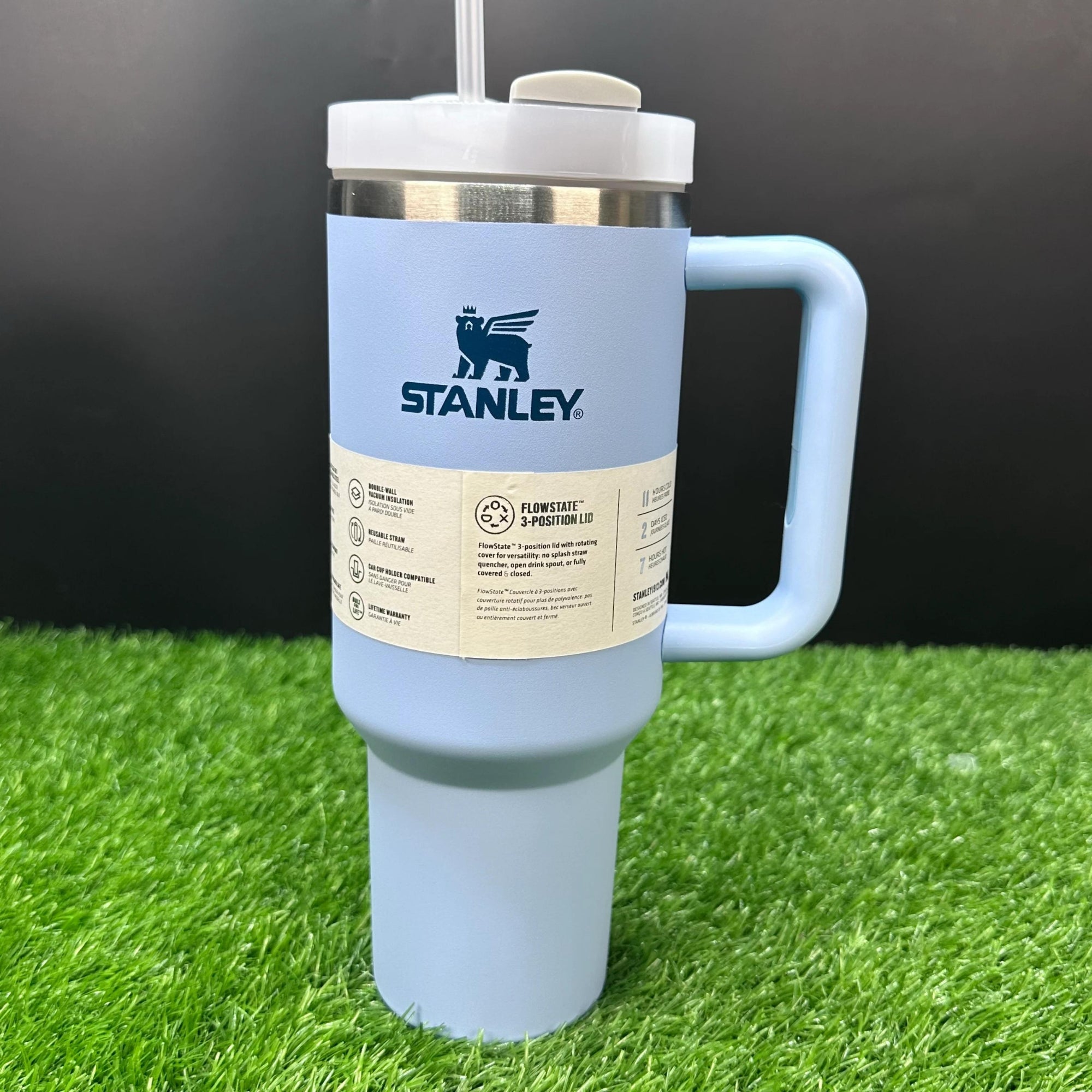Light Blue Stanley 40 Oz Stainless Steel Tumbler | Leak-Proof Vacuum Insulated Travel Mug | Hot & Cold