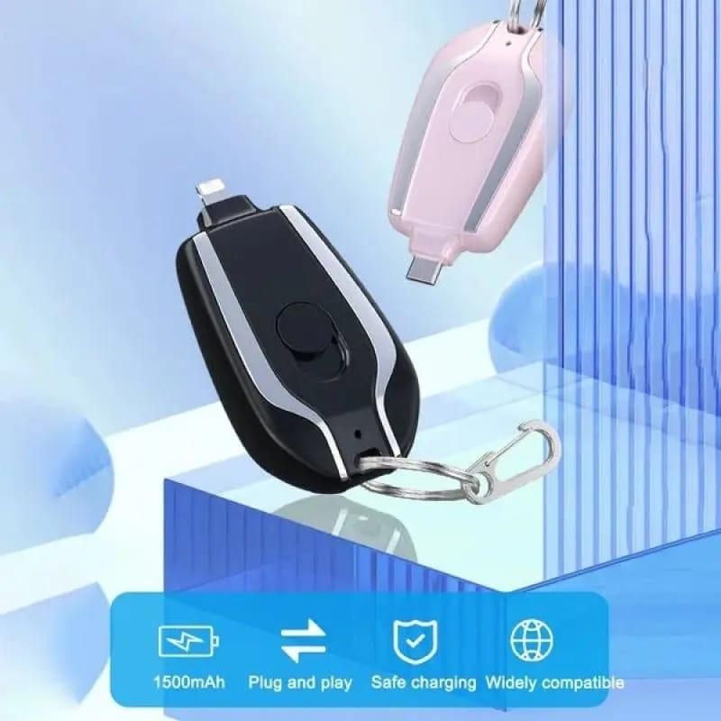 Mini Keychain Power Bank | Ultra-Compact 1500mAh Emergency Charger for Phones & Gadgets