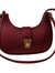 Crescent Luxury Faux Leather Shoulder Bag | Maroon Elegant Handbag for Women