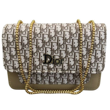 Beige | Dior Oblique Canvas & Leather Flap Clutch | Luxury Designer Handbag for Women